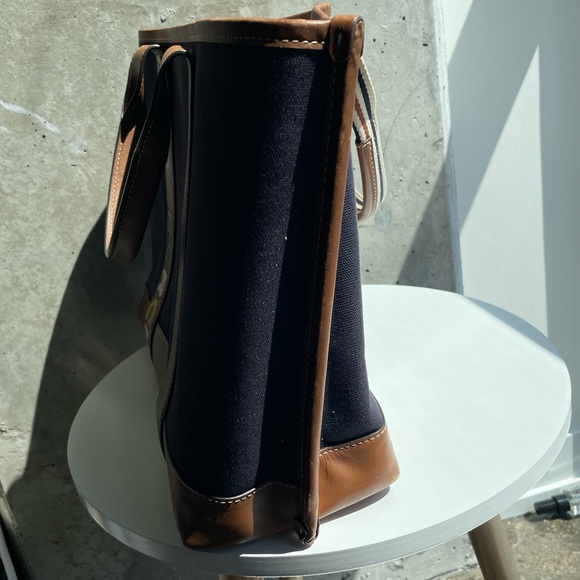 SOLD Tory Burch Perry Medium Multi-Stripe Canvas Tote - Picture 7 of 14